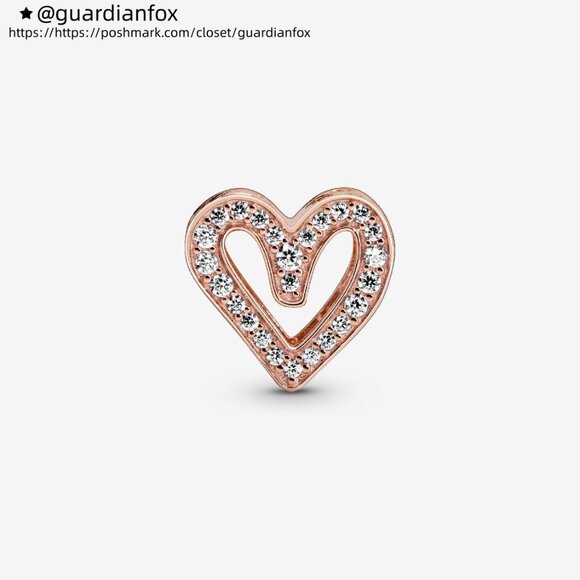 Pandora Sparkling Freehand Heart Charm - Picture 3 of 6
